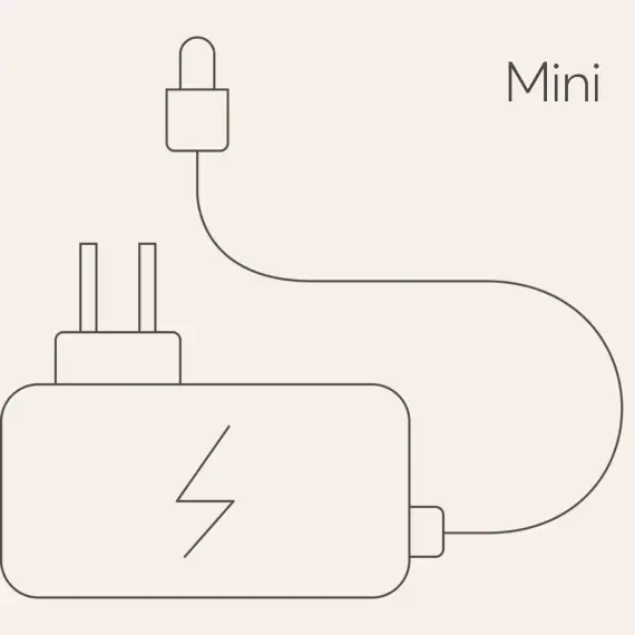 Mini mains power adaptor